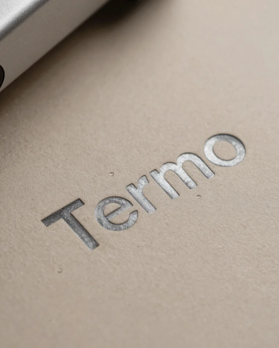 Termo metálico personalizado con logotipo grabado láser, detalle
